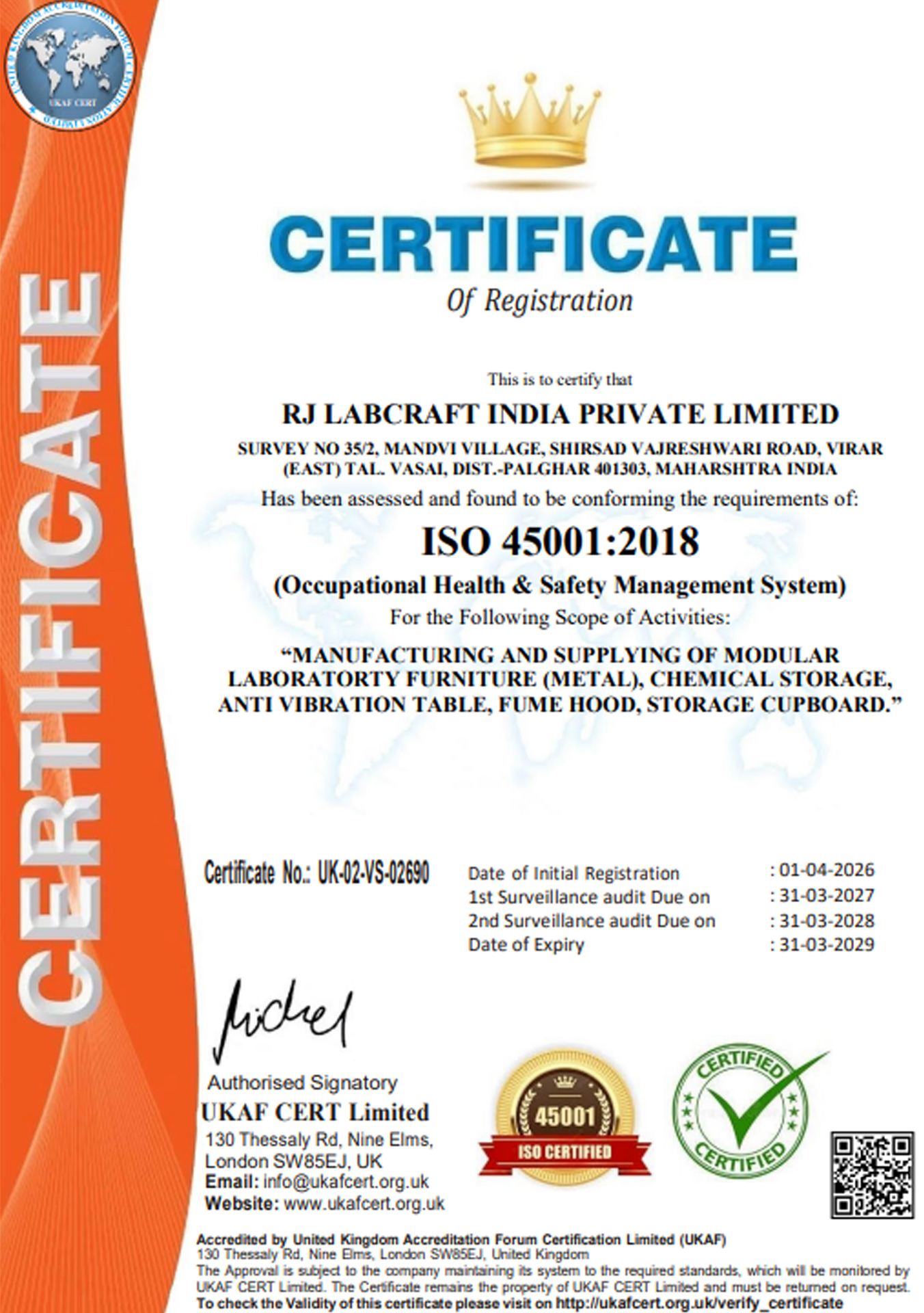 ISO 45001 Occupational Health & Safety